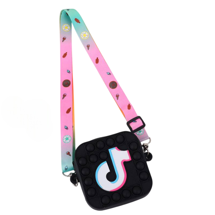 Детская силиконовая сумочка Pop It-кошелек C4351 TikTok Черный (1697852374)