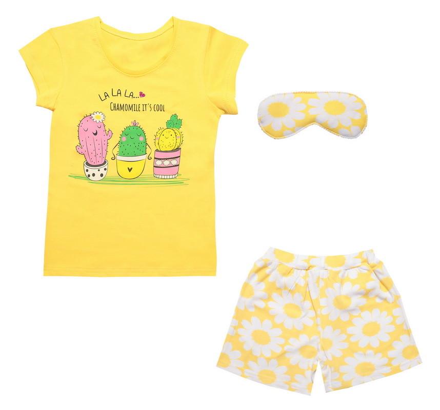 Комлект одежды детский хлопковый для дома и сна Gabbi KTW-19-1 Кактус 116 см Желтый (11934)