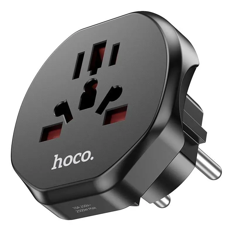Сетевой адаптер Hoco AC6 Unimpeded universal conversion plug Black (6931474791511) Сетевой адаптер Hoco AC6 Unimpeded universal conversion plug Black (6931474791511)