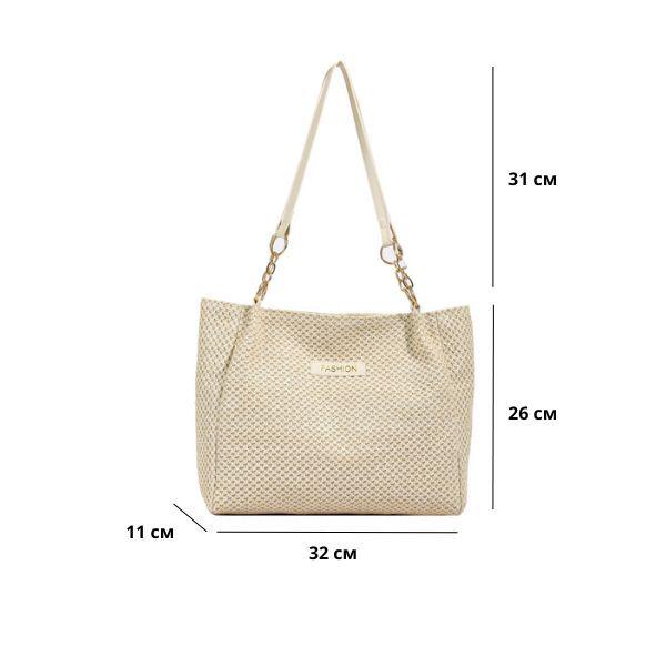 Женская сумка L00216 с ажурной вставкой светло- бежевая 32х26х11 см - фото 8 Женская сумка L00216 с ажурной вставкой светло- бежевая 32х26х11 см - фото 8