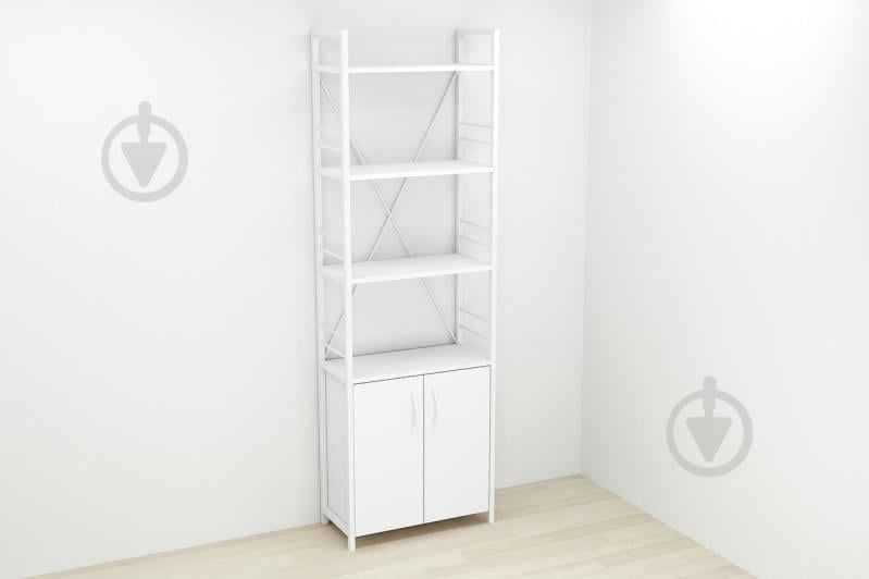 Этажерка 4/60 Ferrum-decor Серии Конект с тумбой  179x60x28 Белый ДСП Белое (FD1070)
