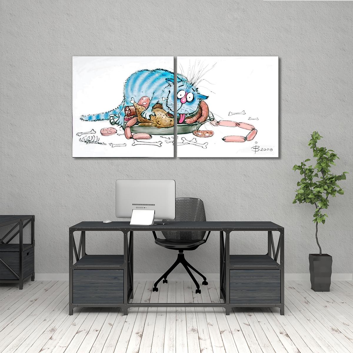 Модульная картина Обжора 2 модуля 60x90 см