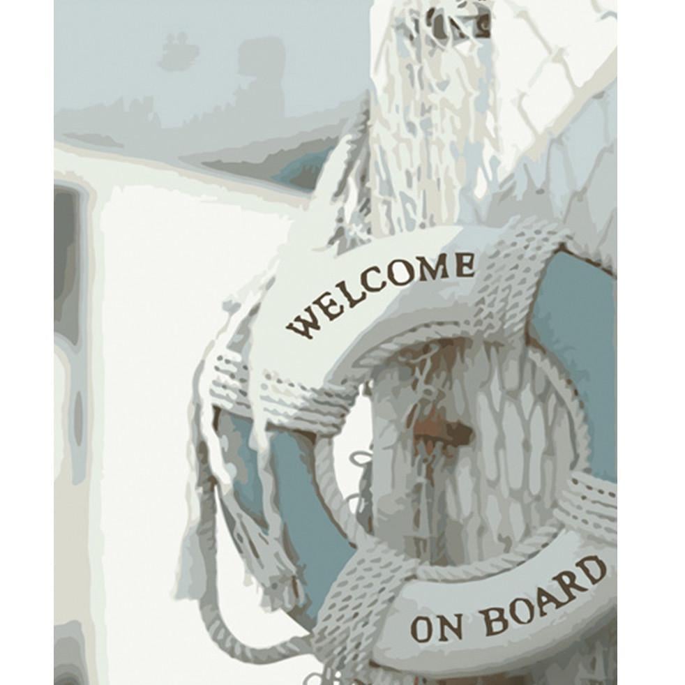 Картина по номерам Strateg Премиум Добро пожаловать на борт 40х50 см (DY315)