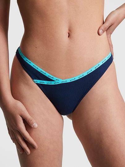 Трусики женские танга Victoria's Secret рубчик S Синий (1947602211)