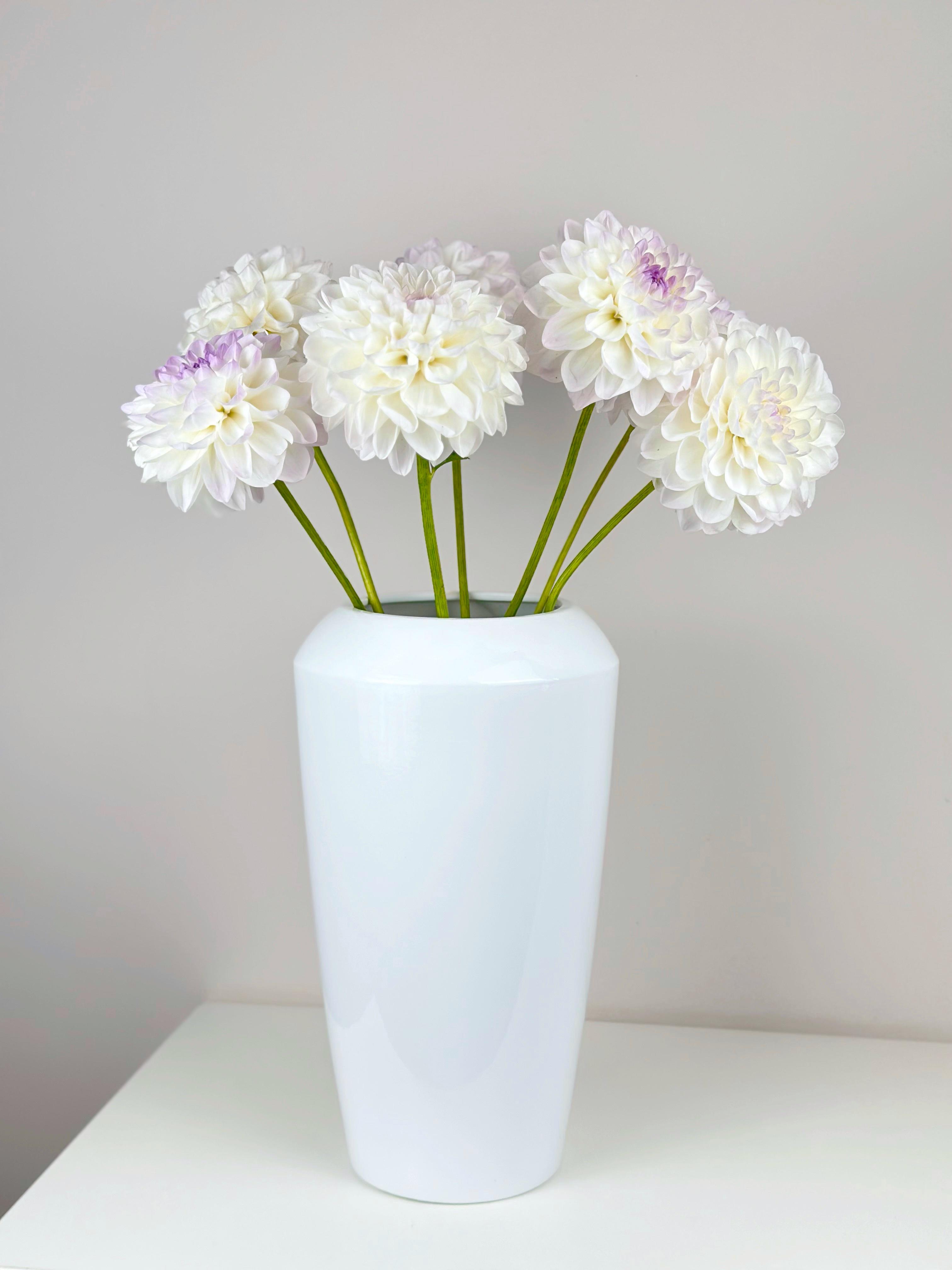 Ваза для квітів та декору керамічна Перлина 34 см Білий (14001-16)