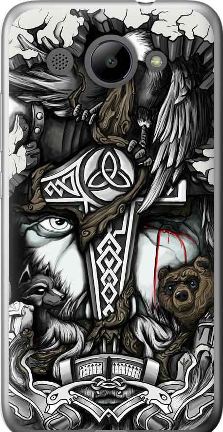 Чохол на Huawei Y3 2017 Тату Вікінг (4098u-991-42517)