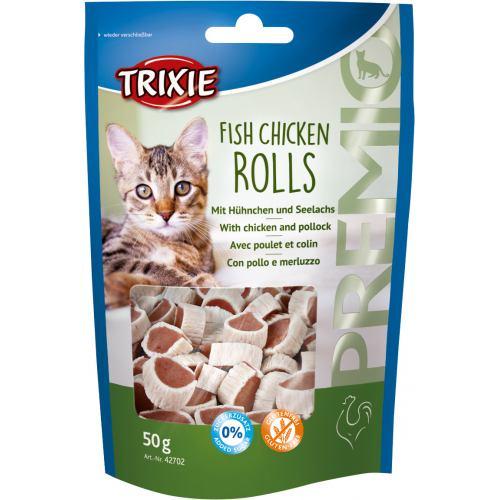 Ласощі для котів Trixie Premio Rolls 50 г курка та риба Ласощі для котів Trixie Premio Rolls 50 г курка та риба