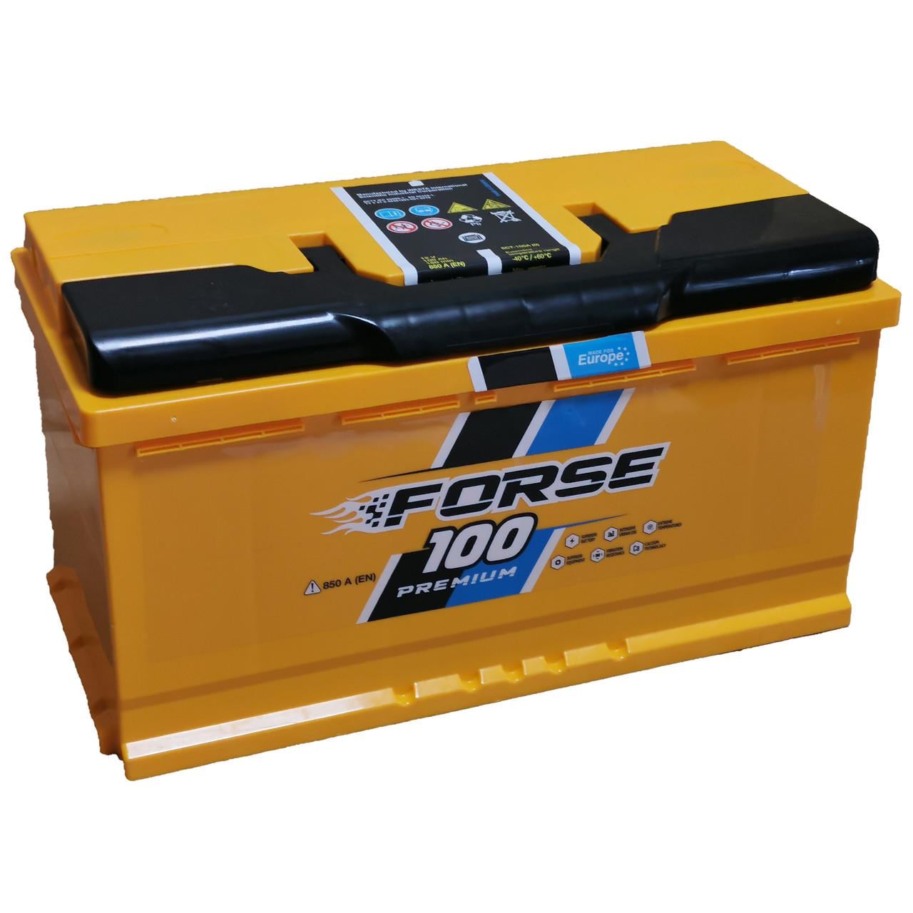 Аккумулятор автомобильный 6CT-100 Forse EN850 100Ah-12V + справа 353х175х190 мм