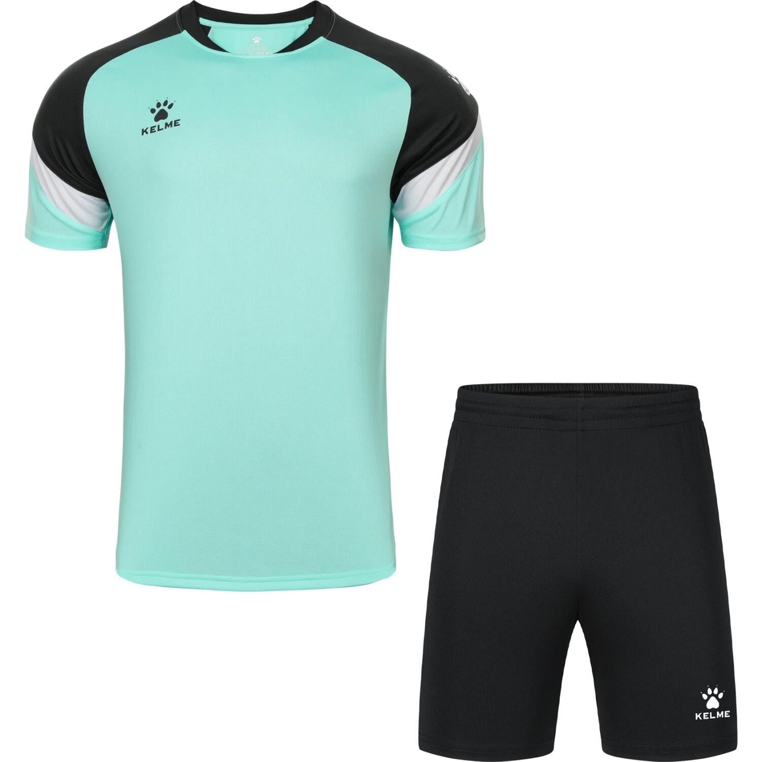 Комплект футбольной формы Kelme WARRIOR S Мятно-черный (9328_7351ZB1255.9000)