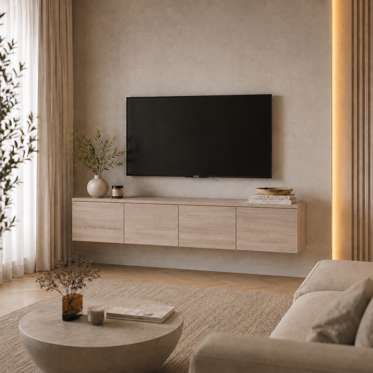 Тумба ТВ Doros Левия 4Д 160х35х33 см Дуб сонома (41516300) Тумба ТВ Doros Левия 4Д 160х35х33 см Дуб сонома (41516300)
