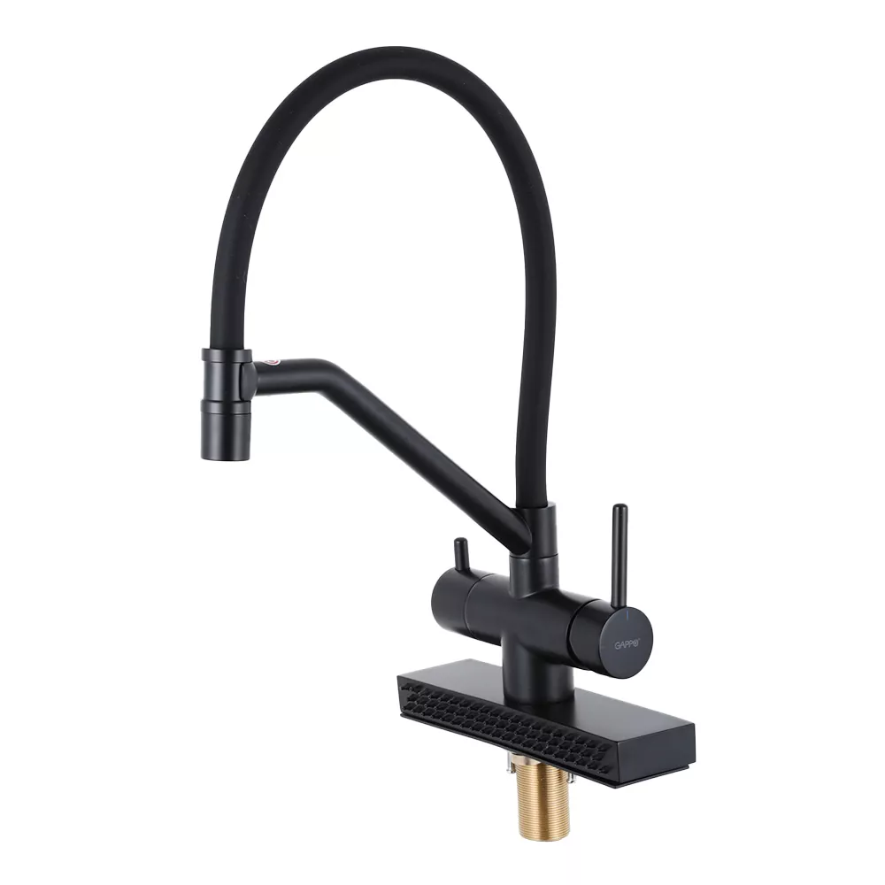 Змішувач для кухні на дві води з гнучким виливом Gappo G4098-6 (1047626)