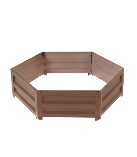 Клумба оцинкованная шестигранная SIMBUD 120 см RAL8017 (258787)