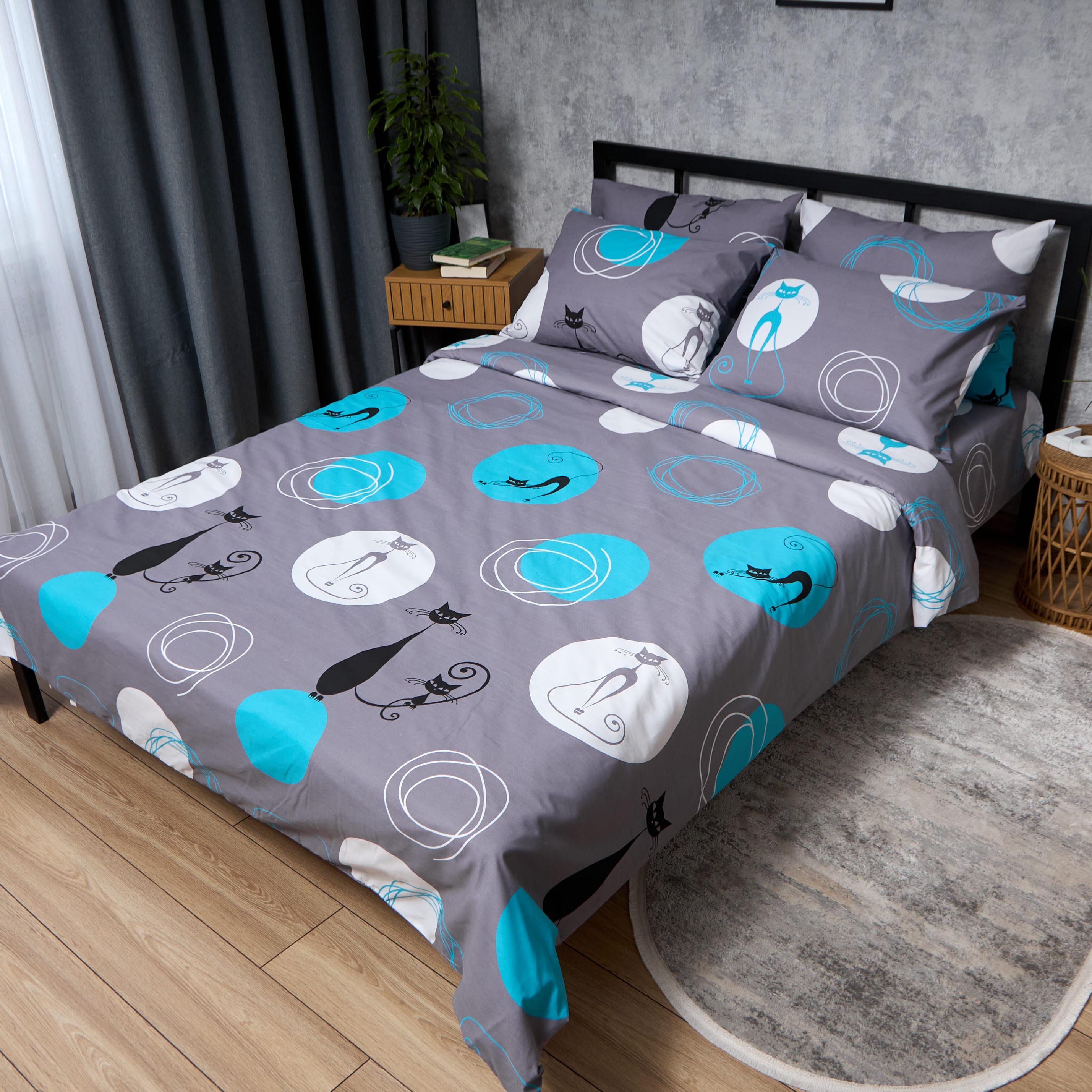 Комплект постільної білизни Moon&Star Бязь Gold Люкс Cat Vibes сімейний 143х210х2 см (MS-820010702)