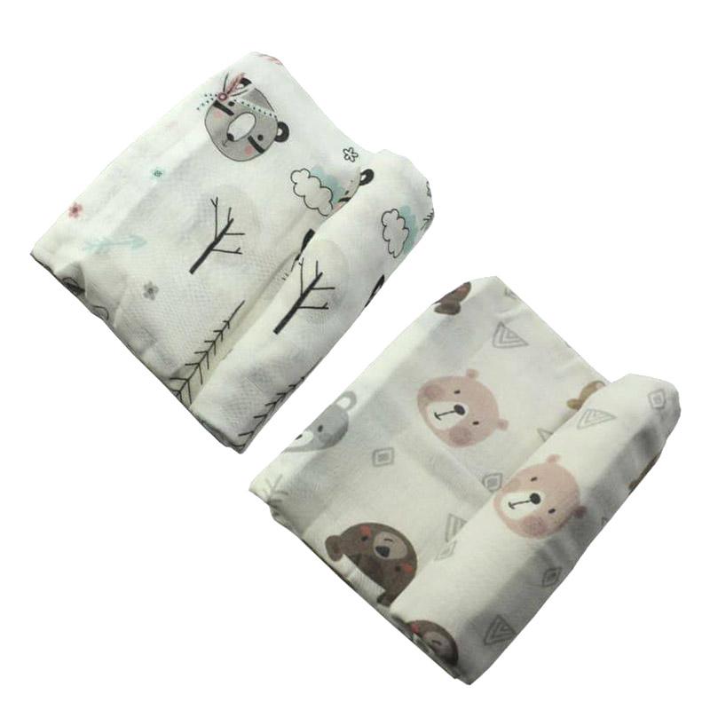 Пеенки набор Bebeke 193105 муслиновые 120х120 см 2 шт. Белый Мишка