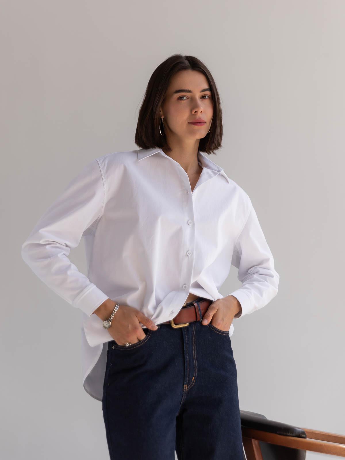 Сорочка жіноча котонова FROMUS XL Білий (9507-1) - фото 3 Сорочка жіноча котонова FROMUS XL Білий (9507-1) - фото 3