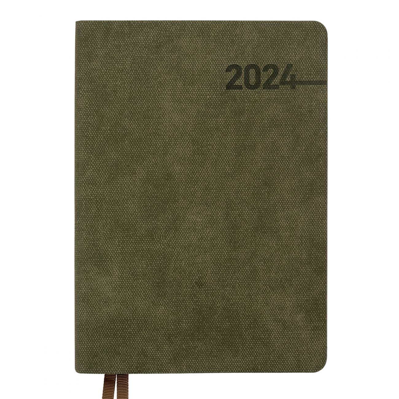 Дневник датированный Leo Planner Integro 2024 А5 368 стр. Хаки (252422) - фото 2