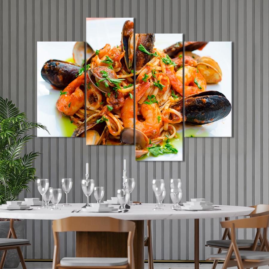 Настенний декор Паста с мидиями и креветками 129x90 см (A507-4)