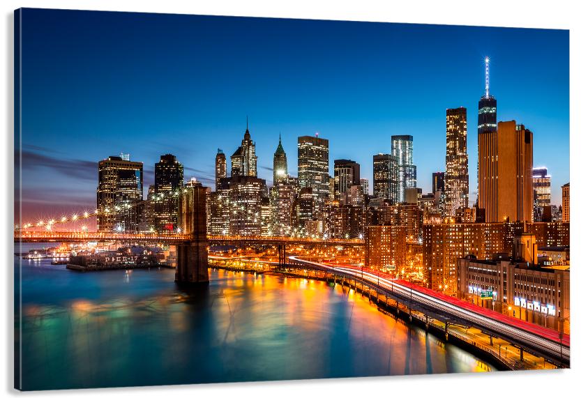 Картина на холсте в гостиную/спальню Мост ночью 30х60 см (MLP_389)