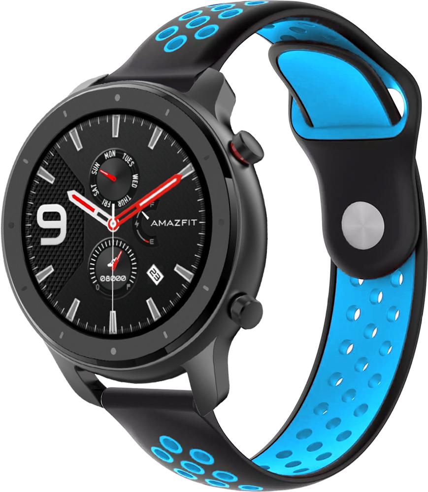 Ремінець Sport для Amazfit GTR 47mm 22 мм Black Sky Blue (23048-6A)