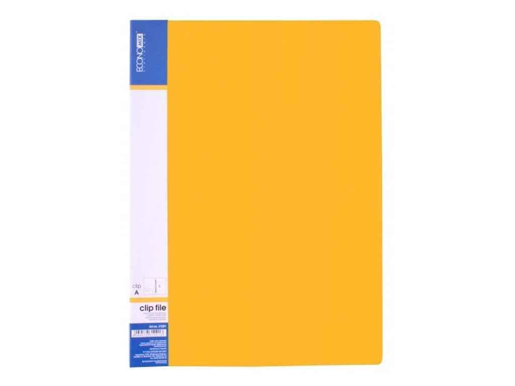 Папка-скоросшиватель Economix А4 с пружинным механизмом CLIP A Желтый (E31201-05)