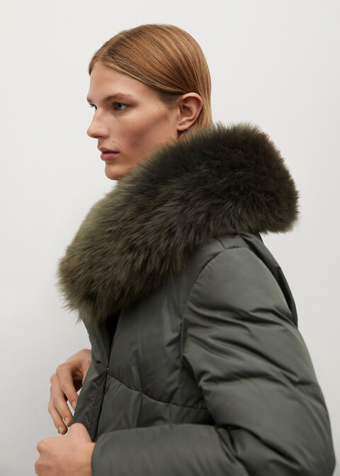 Пальто жіноче Mango 77009605 M Сіро-зелений (0004) - фото 4 Пальто жіноче Mango 77009605 M Сіро-зелений (0004) - фото 4