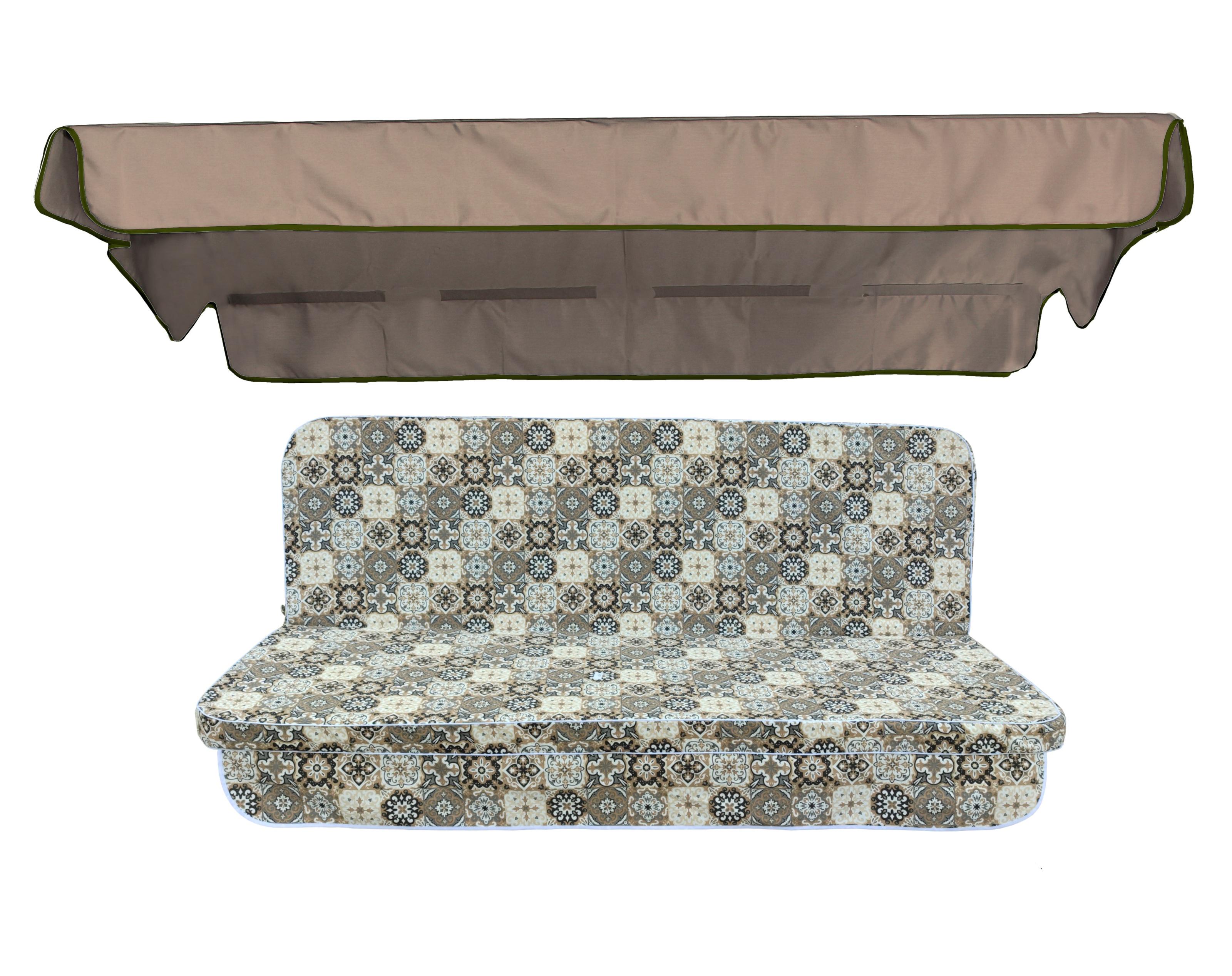 Комплект подушек для качелей eGarden Gres Gris 170х110х6 тент 120х200 Кофейный (5259) Комплект подушек для качелей eGarden Gres Gris 170х110х6 тент 120х200 Кофейный (5259)