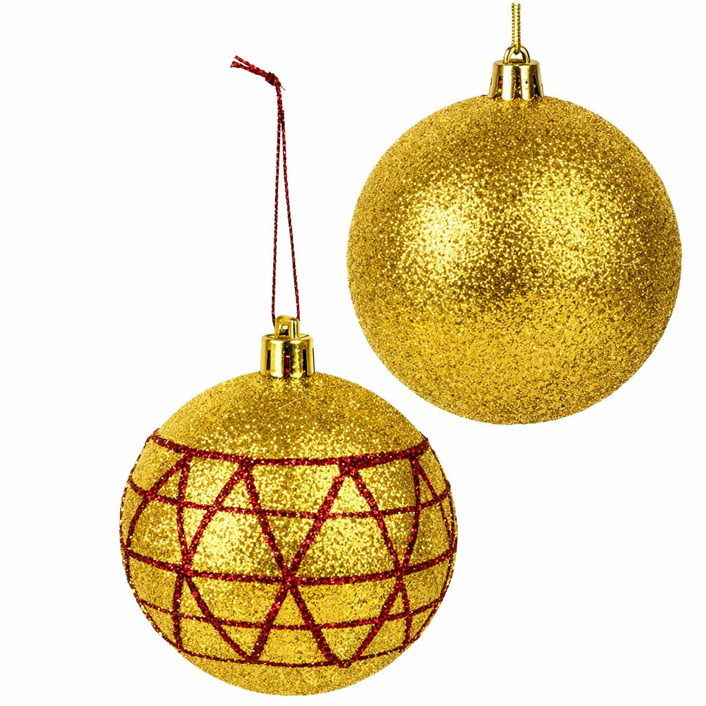 Елочные новогодние шарики Магическая-новогодняя M47876 8 см 9 шт. Yellow (31330270)