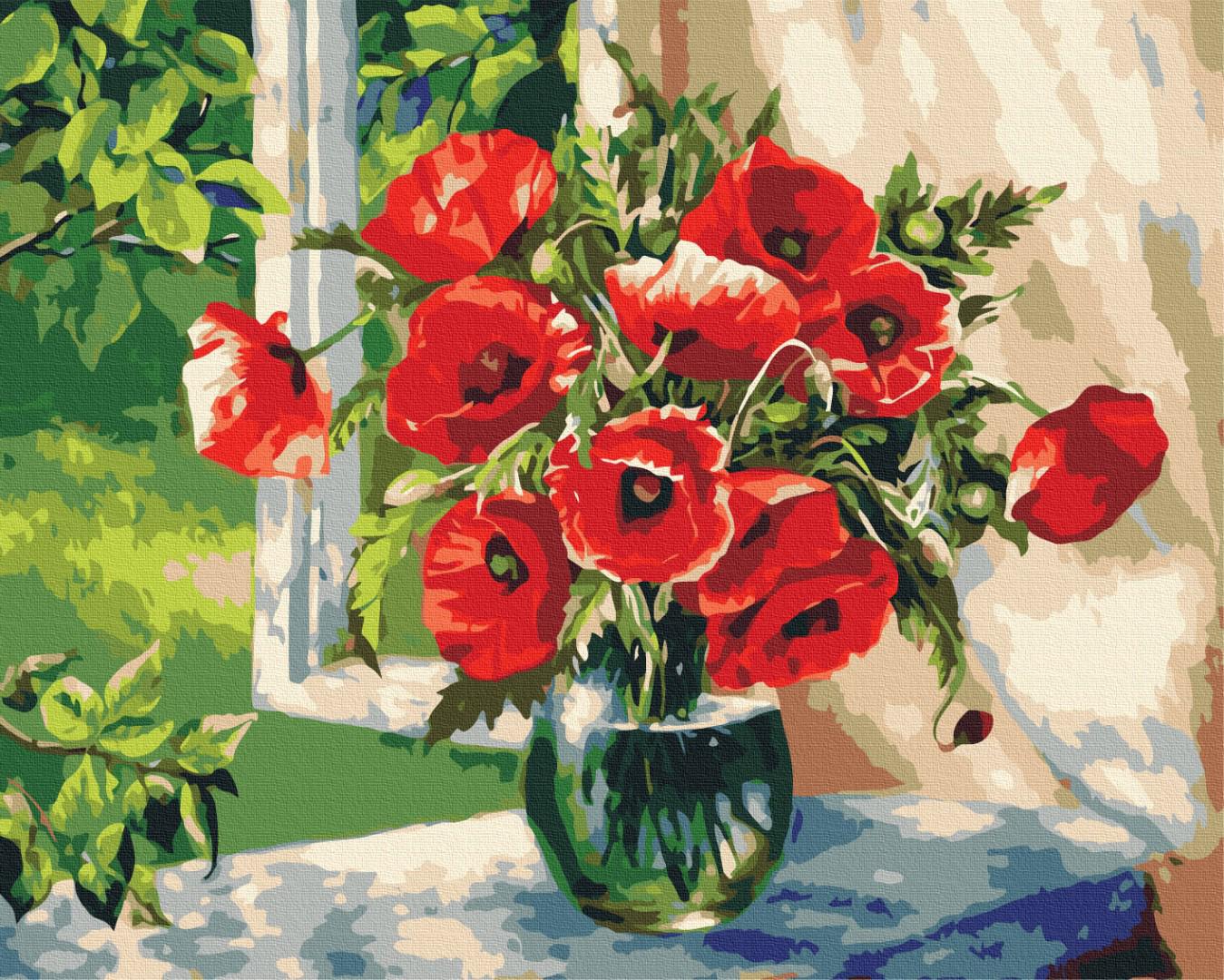 Картина по номерам Brushme Букет ярких маков 40x50 см (BS51847)