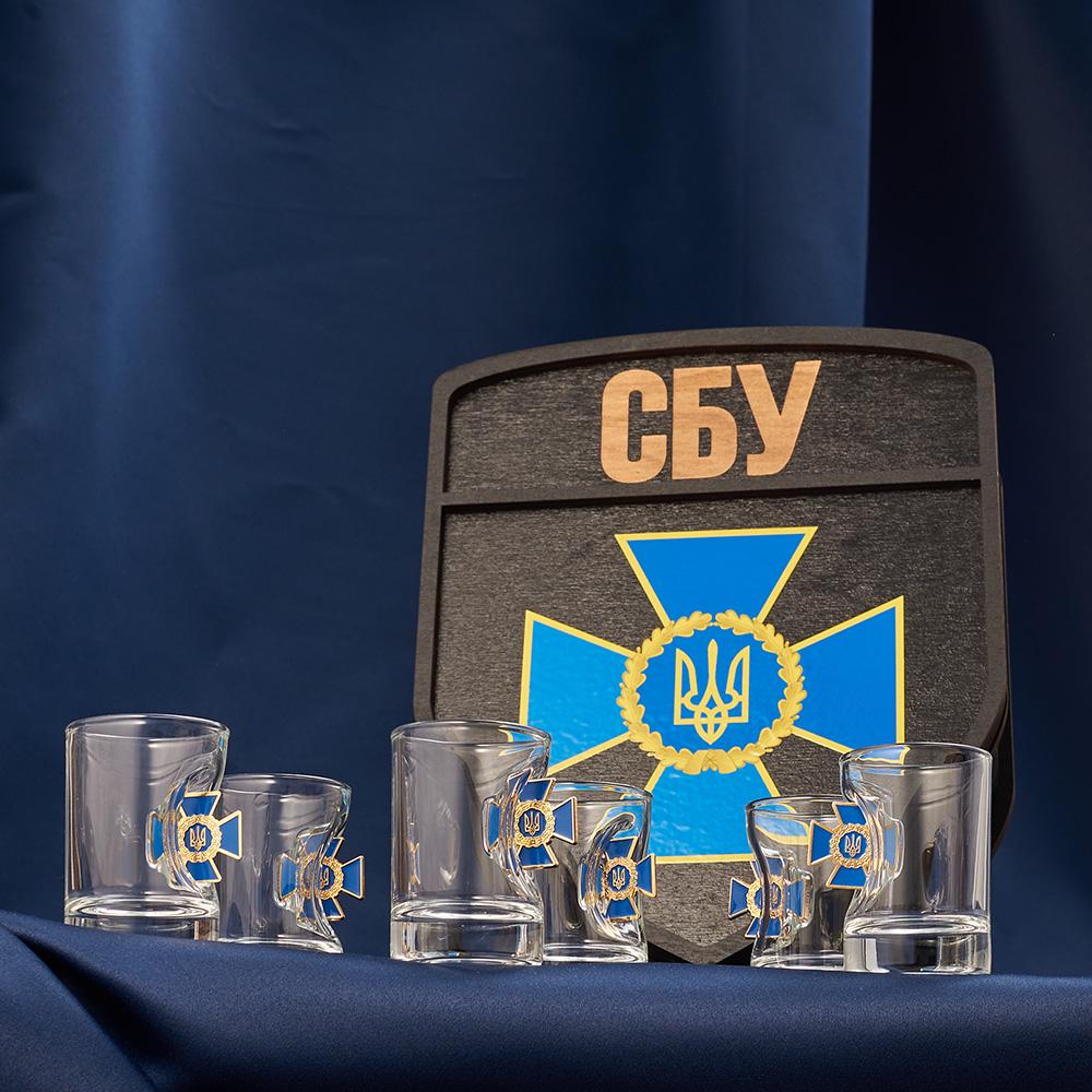 Подарочный набор рюмок с шевроном СБУ маленький (28421067)