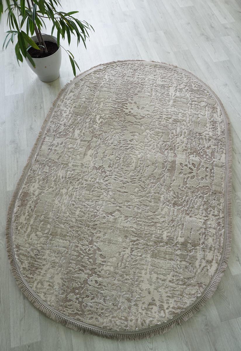 Ковер с коротким ворсом Levado 03605a овал 200x400 см Light Beige (73652040)