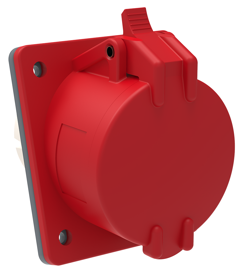 Силовая розетка UEC ЗСИ-424 3P+PE 32А 400 В встроенная IP44 Красный (PSN42-032-4)