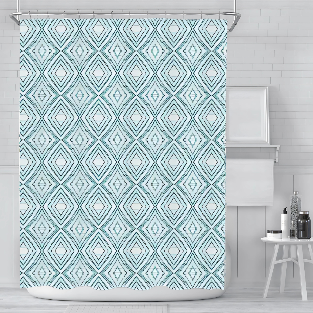 Шторка для ванної та душу з поліестеру з металевими гачками з принтом 178x183 см Різнокольоровий Шторка для ванної та душу з поліестеру з металевими гачками з принтом 178x183 см Різнокольоровий