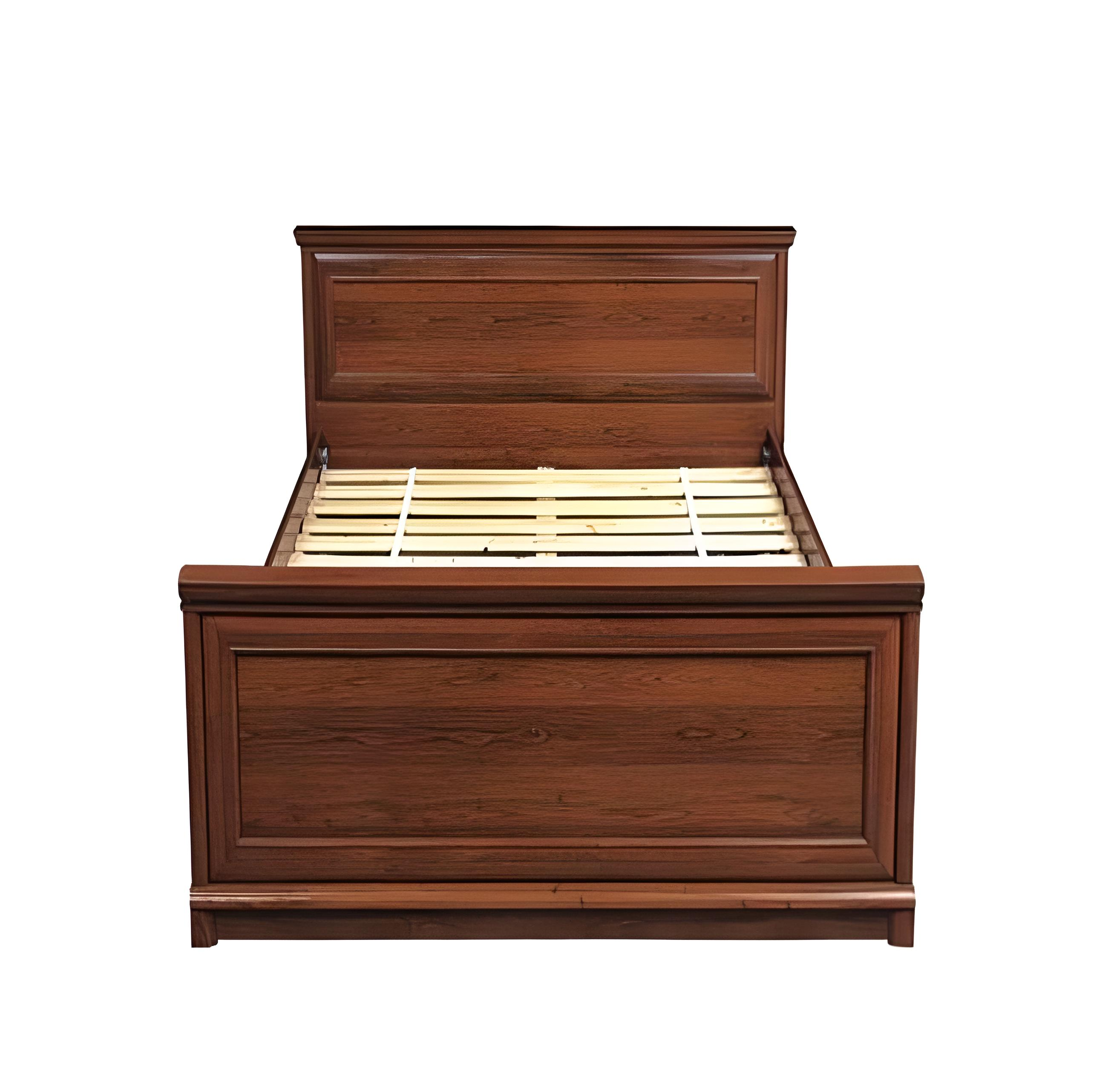 Ліжко класичне односпальне Gerbor Сонат 90 з ламелевим каркасом 1070х2100х840 мм Каштан