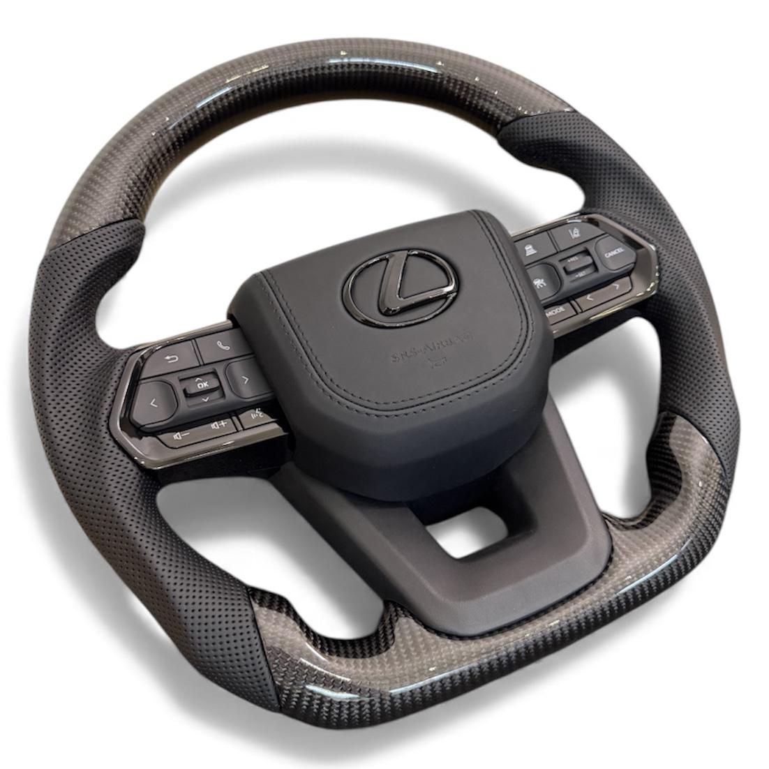 Руль анатомический для Lexus LX470/GX47 карбон подушка обшита кожей в сборе Черный глянец (30679300) - фото 4 Руль анатомический для Lexus LX470/GX47 карбон подушка обшита кожей в сборе Черный глянец (30679300) - фото 4