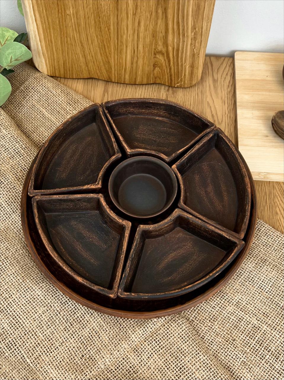 Менажниця керамічна глиняна глака 30 см (3003-43) - фото 10 Менажниця керамічна глиняна глака 30 см (3003-43) - фото 10