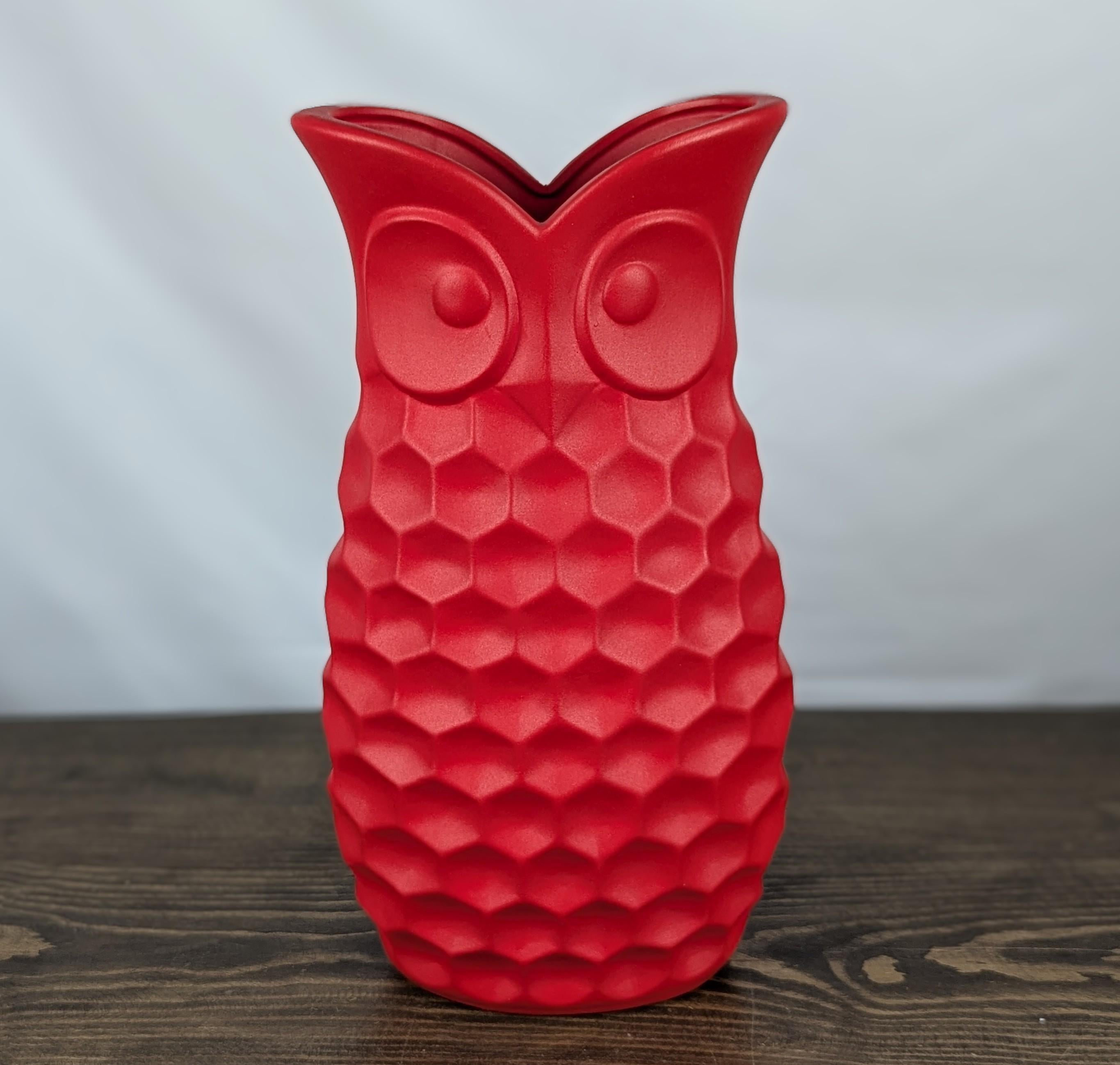 Ваза Nana ceramics Сова 38 см муар Червоний