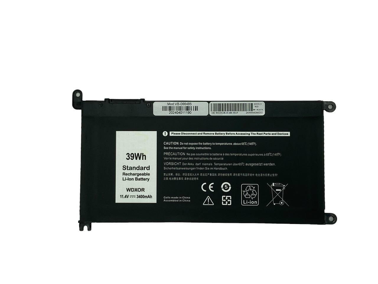 Аккумулятор для ноутбука Dell WDXOR Inspiron 15-5000 11,4V 3400 mAh Аккумулятор для ноутбука Dell WDXOR Inspiron 15-5000 11,4V 3400 mAh