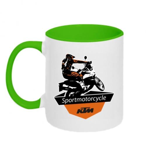 Чашка двоколірна KTM Sportmotorcycle Art 320 мл Біло-зелений (7314676-37-139003)
