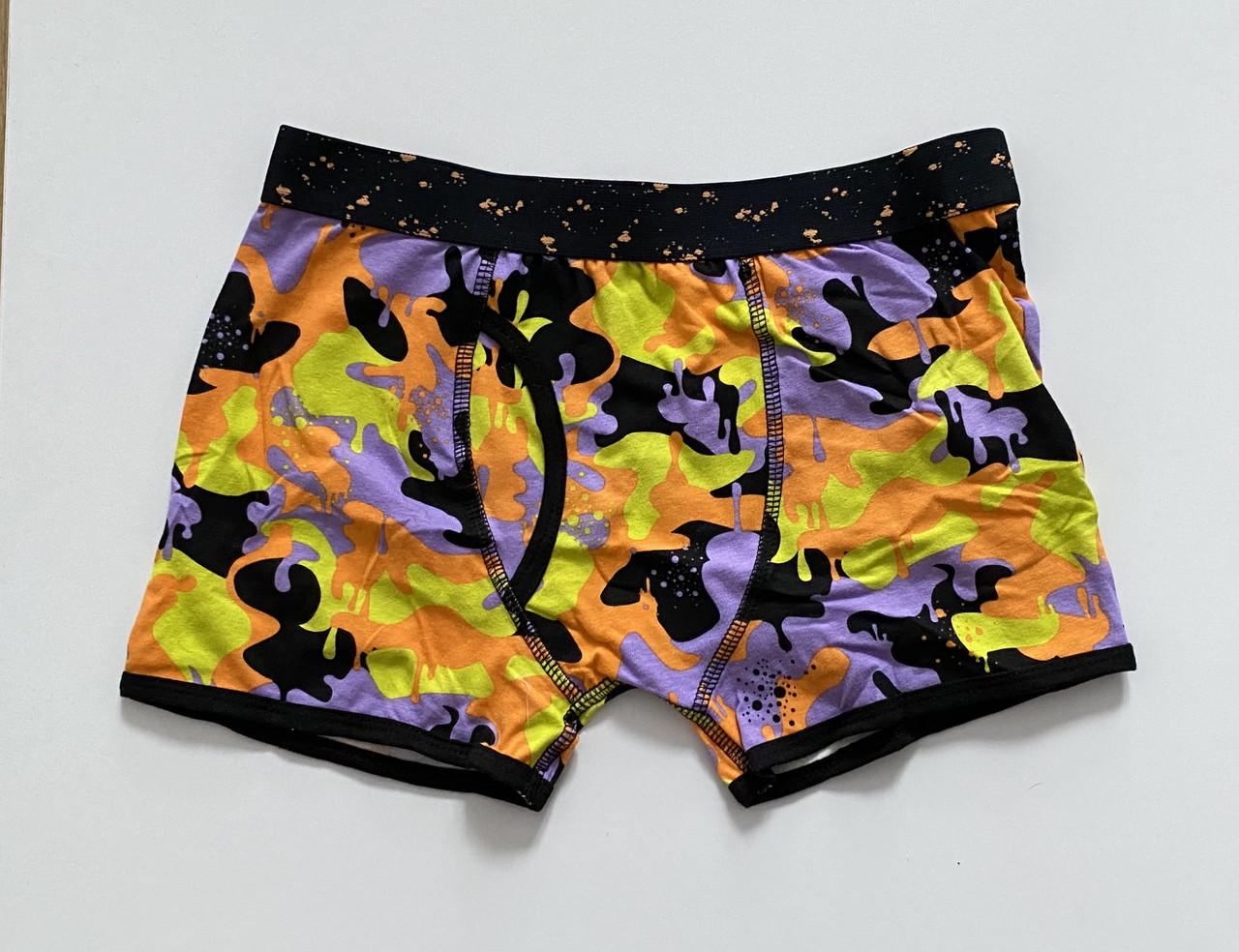 Труси-боксери на хлопчика з камуфляжем Primark 146 см на 10-11 років Чорний/Фіолетовий (2607224083)