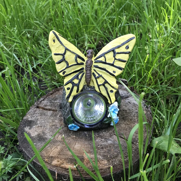 Садовый светильник Lemanso на солнечной керамической батарее 6500К с выключателем желтый Бабочка IP44 (CAB124) - фото 2 Садовый светильник Lemanso на солнечной керамической батарее 6500К с выключателем желтый Бабочка IP44 (CAB124) - фото 2