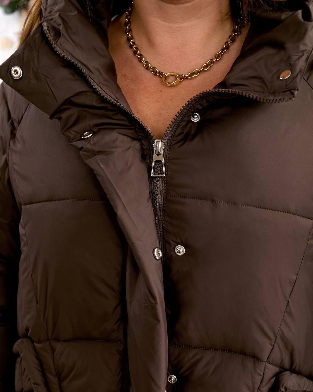 Куртка-пуховик жіноча зимова до -20°С 3XL Шоколад (OV-9623CHO-3XL) - фото 7