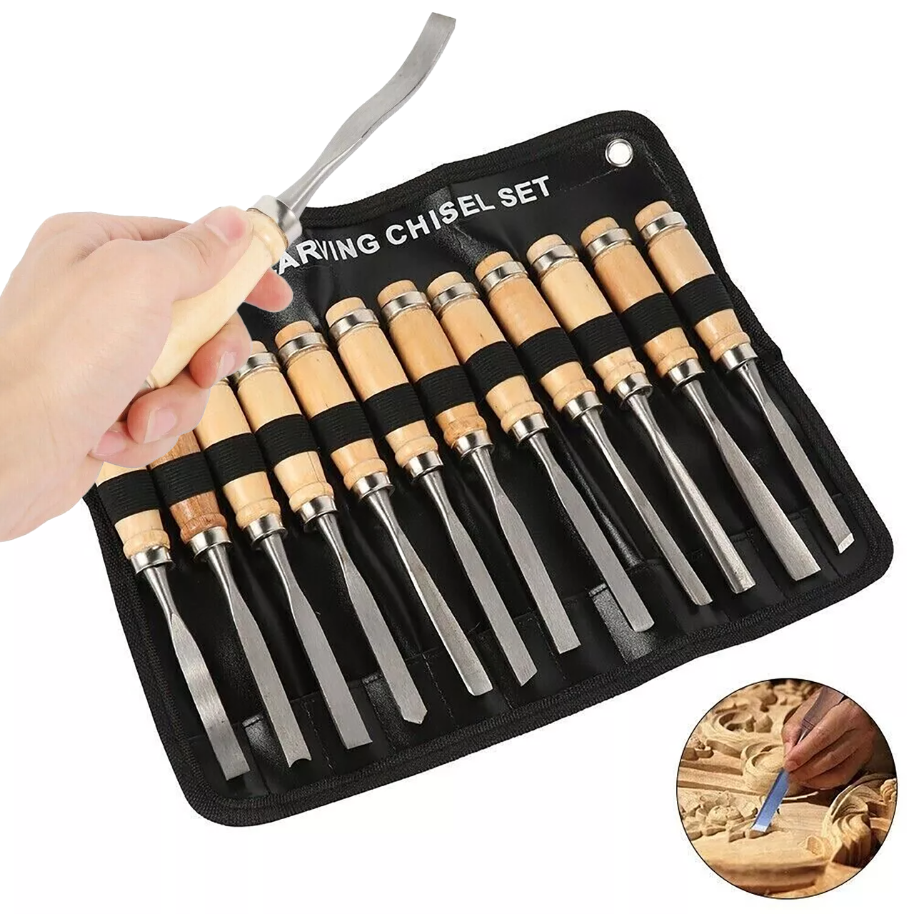 Набор стамесок для резьбы по дереву 12 шт. - фото 11