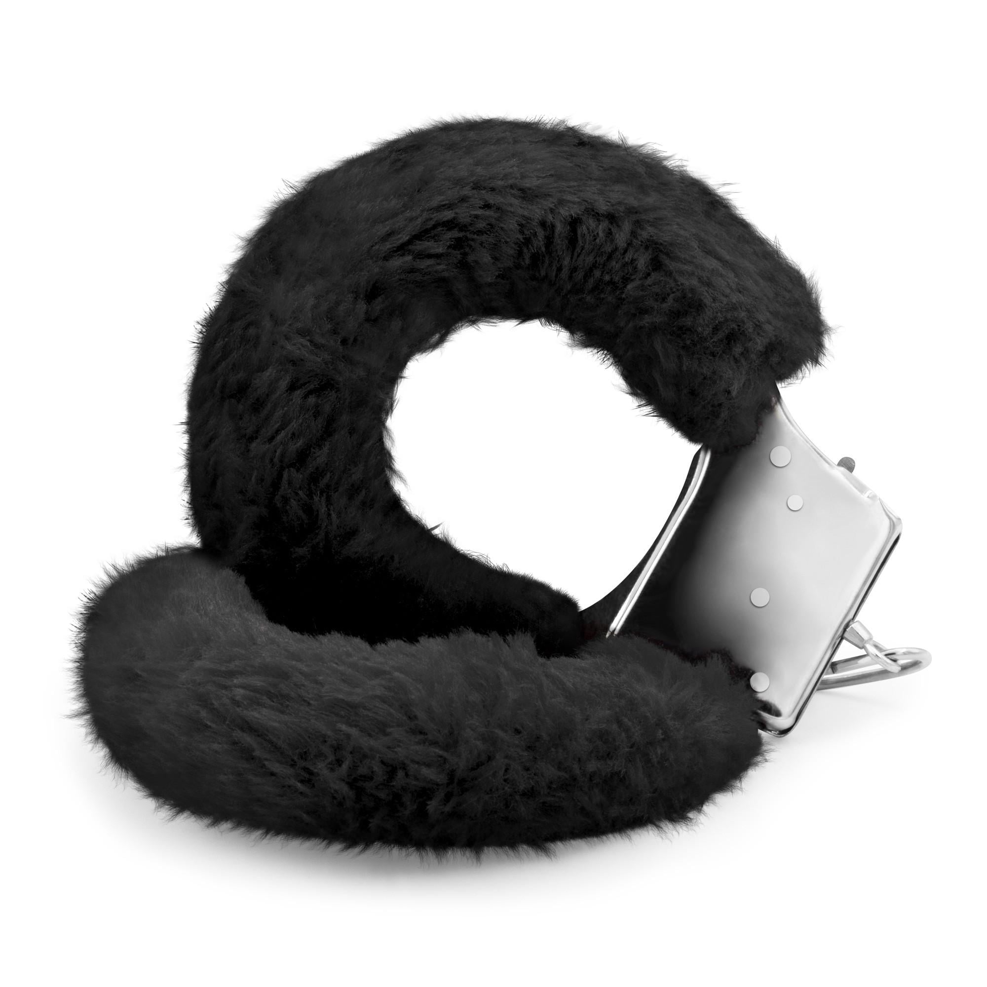 Наручники Love Cuffs Crushious металлические с черным мехом (C18509)