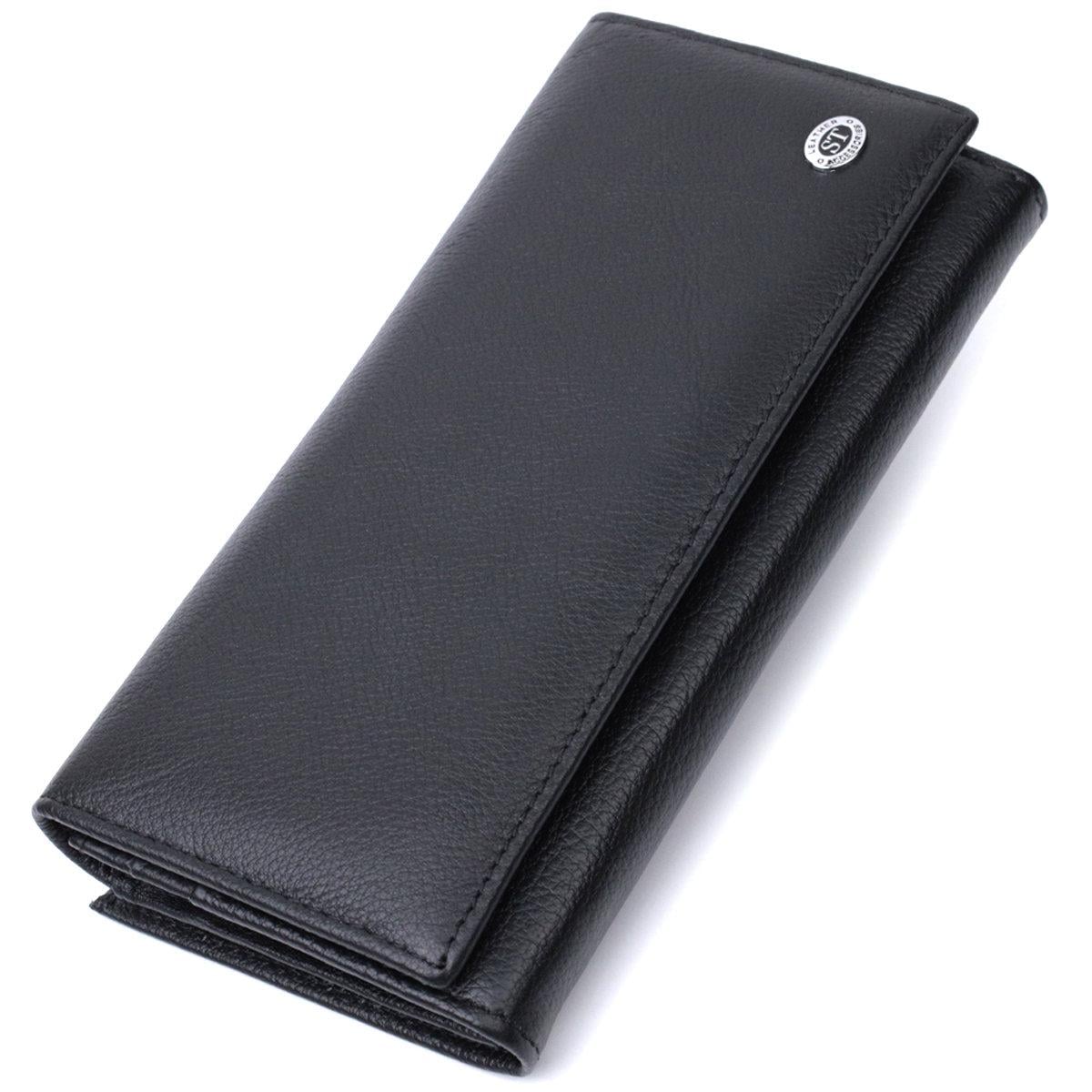 Портмоне женское ST Leather 22691 из натуральной кожи флотар Черный (168-136-22691)