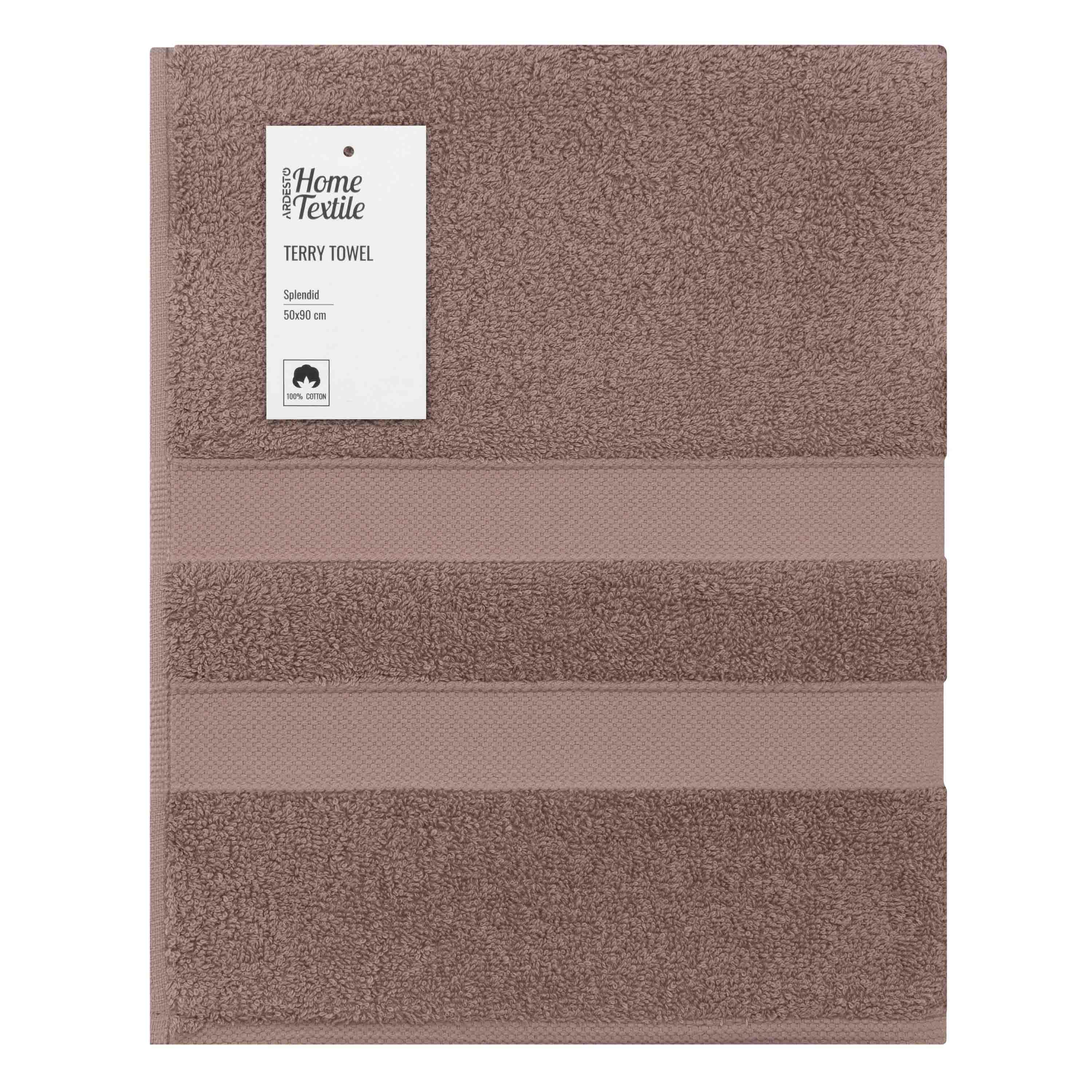 Полотенце махровое Ardesto Splendid 50x90 см Темно-бежевый (ART2350BE)