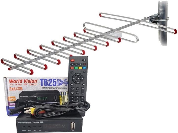 Тюнер World Vision T625D4+/антенна наружная Super 8 50 км