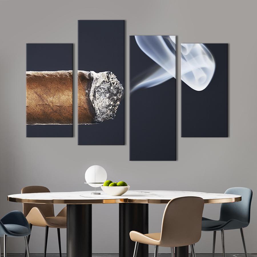 Картина модульная из 4 частей Легендарная кубинская сигара L 129x90 см (301-42)