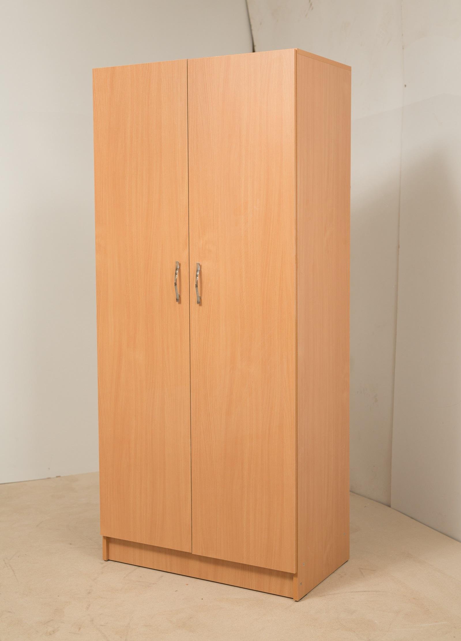 Шафа для одягу Goydalka 2-х дверна зі штангою та полицями ЛДСП/кромка ПВХ 800х450х1800 мм Бук (42400) - фото 3