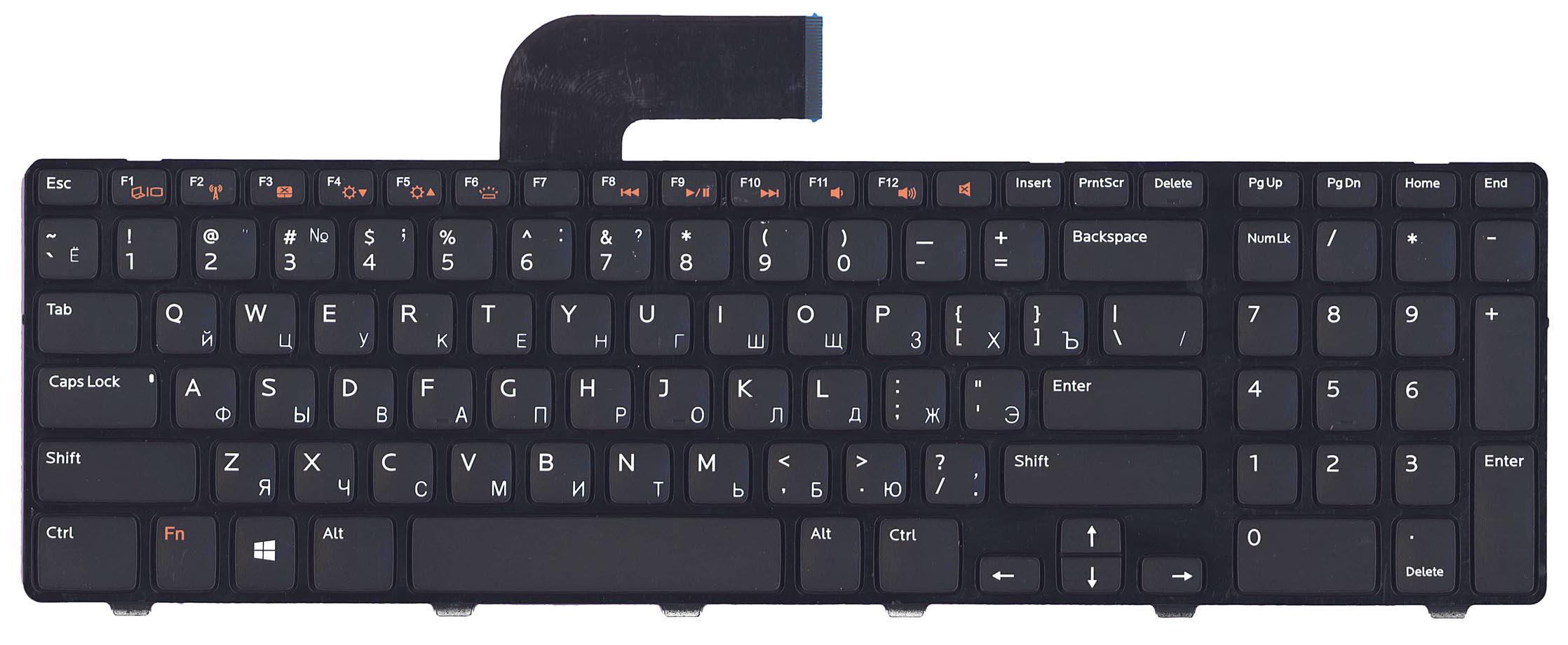 Клавиатура для ноутбука Dell Inspiron 5720 7720 N7110 Vostro 3750 XPS L702X с подсветкой Light Black Frame Black