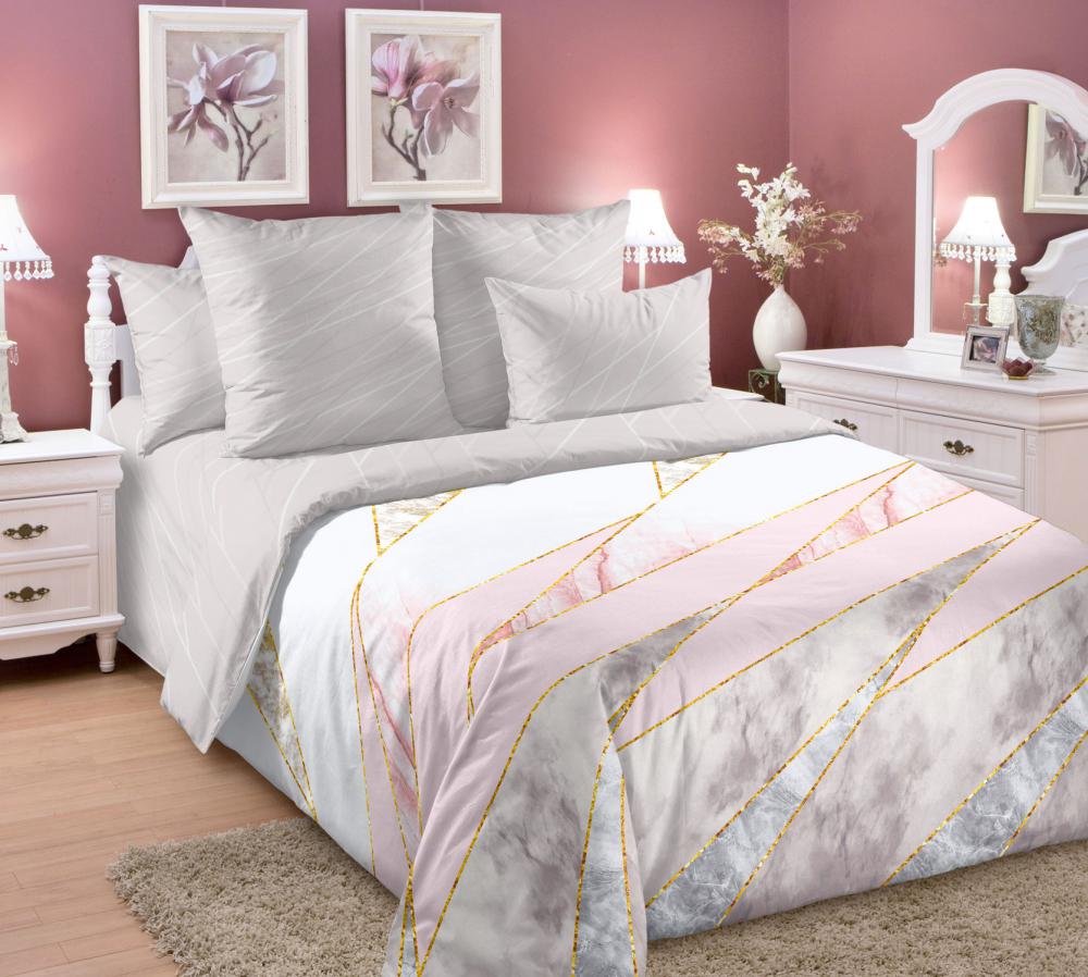 Комплект постельного белья Комфорт текстиль Перкаль Аттика 145x215 см Полуторный с простынью на резинке 50x50 см ( КТ_pvu_4208_38_50x50 )